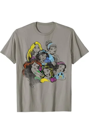 Disney Princess Group Bold Color Pop Graphic T-Shirt T-Shirt