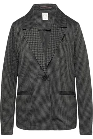 QS by s.Oliver Karierter Blazer aus Viskosemix schwarz 38