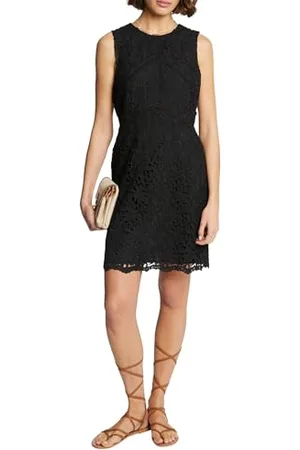 Morgan Kurzes gerades Kleid Spitze Schwarz 34
