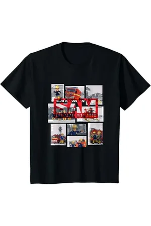 Fireman Sam Kinder T-Shirt, Sam, , Unisex, Cartoon, Kurzarm, Klassisch, Fitted, Pull-On, Rundhals, Standardlänge, 80/92, DE