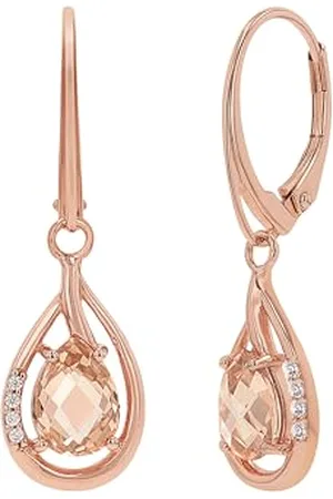 Amor Ohrhänger 925 Sterling Silber Damen Ohrschmuck, mit Zirkonia synth., 3 cm, Roségold, Kommt in Schmuck Geschenk Box, 9271399