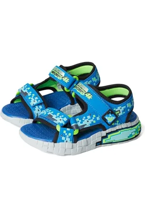 Skechers Baby-Jungen Mega-Splash 4K Flache Sandale, Blue/Lime, 21 EU