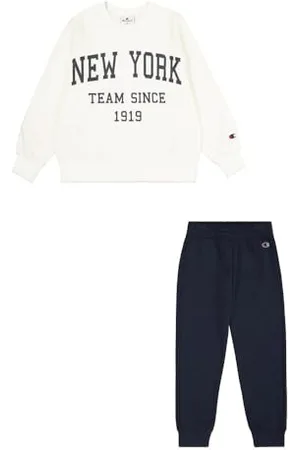 Champion Mädchen Legacy Script Shop G (405044) -Ultra-Light Soft Compact Powerblend Fleece Crewneck & Rib Cuffs Trainingsanzug Kinder, , 5-6 Years