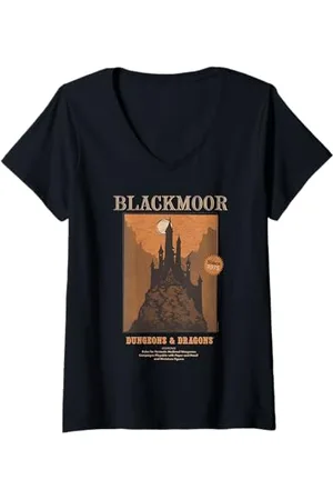 Dungeons & Dragons Damen Retro Blackmoor T-Shirt mit V-Ausschnitt