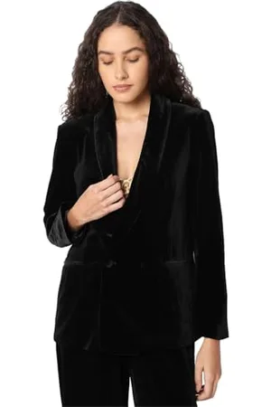 VERO MODA Damen Vmallison Ls Velvet Blazer, Black, 36