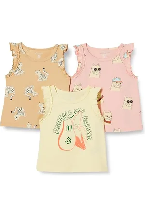 Amazon Mädchen Tanktops mit Rüschen, 3er-Pack, , 8 Jahre