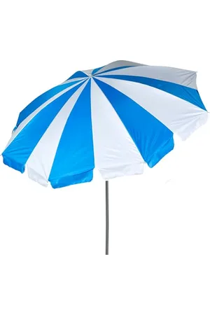Aktive Strandschirm, 200 cm, blaue und weiße Streifen, Stahlmast, neigbar und höhenverstellbar, Oxford-Polyestergewebe, UV50-Schutz, Tragetasche, große Sonnenschirme (62345)