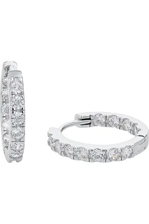 Amor Creolen 925 Sterling Damen Ohrschmuck, mit Zirkonia synth., 1,8 cm, , Kommt in Schmuck Geschenk Box, 2017380
