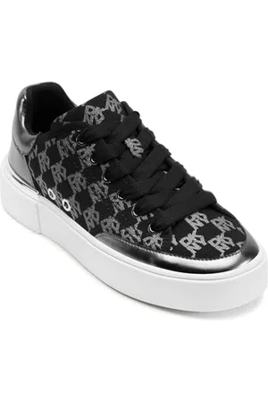 DKNY Damen Bradley-LACE UP Sneaker, Black/Silver, 37 EU