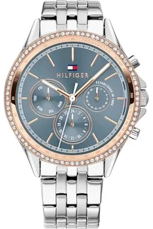 Tommy Hilfiger Multi Zifferblatt Quarz Uhr für Damen mit Silbernes Edelstahlarmband - 1781976