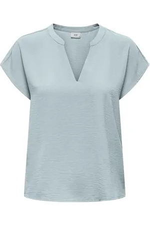 JDY Damen lion Life S/S Top WVN Noos, Hellblau, 36 EU