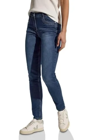 CECIL Damen Style Toronto 1-Knopf 59 Slim Fit Jeans, , 32 W/30 L