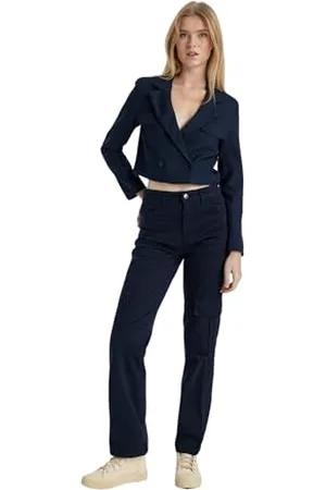 DeFacto Bootcut Jeans Damen Bootcut High Waist Jeans Damen Stretch Schlaghose Wide Leg Jeans Damen Jeans Bootcut Weite Hose Damen Flared Jeans Hose Damen Jeanshose Stretch Straight Fit Cargo