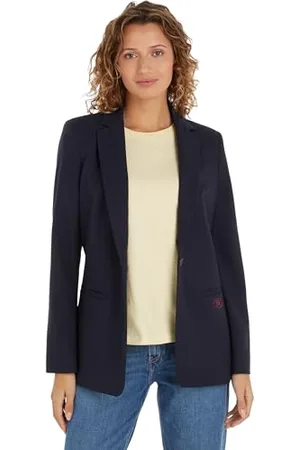 Tommy Hilfiger Damen Blazer Regular Elegant, Blau (Desert Sky), 46
