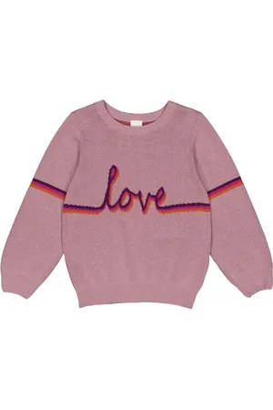 Green Cotton Mädchen Knit Jacquard Sweater, , 104 EU