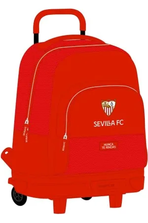 Safta Unisex Kinder Großer Rucksack mit Rädern, kompakt, abnehmbar, Sevilla FC, 330 x 220 x 450 mm