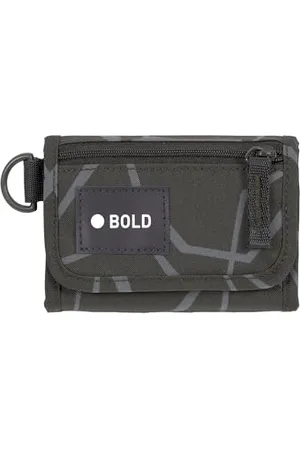LÄSSIG BOLD Lässig Kinder Geldbeutel mit Klettverschluss und transparenten Sichtfenster/School Wallet Bold Edges grey
