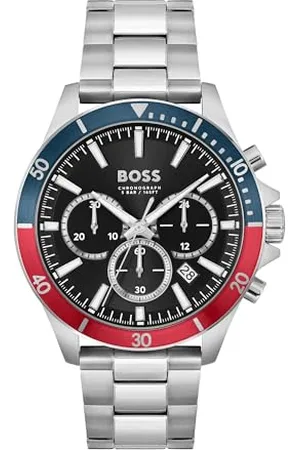 HUGO BOSS Chronograph Quarz Uhr für Herren Kollektion TROPER mit Silbernes Edelstahlarmband - 1514108