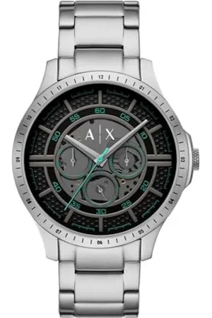 Armani Exchange Watch for Men, Automatic Movement and 46mm Case Size with Stainless Steel, Leather or Silicone Strap