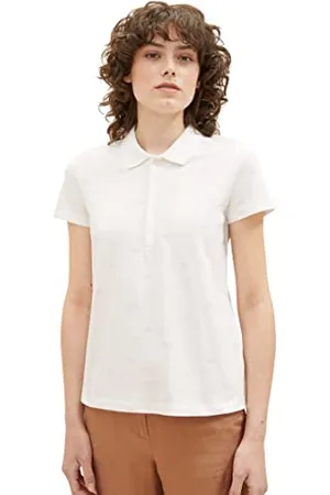 TOM TAILOR Damen 1037493 Polo Shirt mit Print, 32822-Offwhite Rose Flower Design, XL