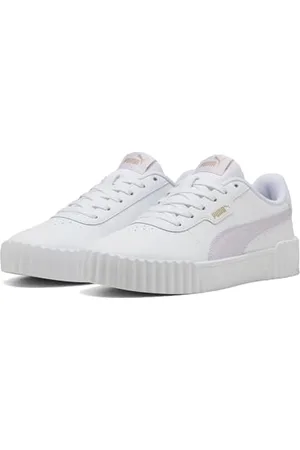 PUMA Damen Carina 3.0 Sneaker, White-Lilac Frost Gold, 40 EU
