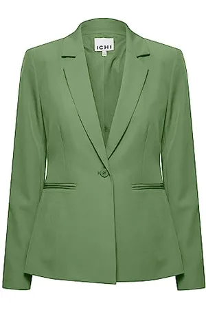 Ichi IHLEXI BL Damen Blazer Kurzblazer Jacke Ein-Knopf-Blazer mit Stretch und Reverskragen, Größe:34, Farbe: