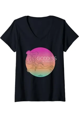 Disney Damen Hercules Meg Goddess in Training Gradient T-Shirt mit V-Ausschnitt