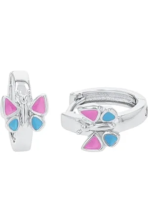 Amor Creolen 925 Sterling Mädchen Kinder Ohrschmuck, 1,2 cm, , Schmetterling, Kommt in Schmuck Geschenk Box, 9209750