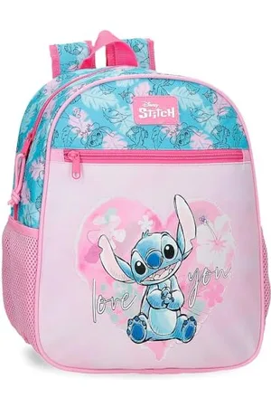 Disney Heart Stitch Kinderrucksack, Schulrucksack, aus Polyester, Seitentaschen, breite verstellbare Träger, Tragegriff oben zum Aufhängen, Magic Fix System., , Talla única, Schulrucksack
