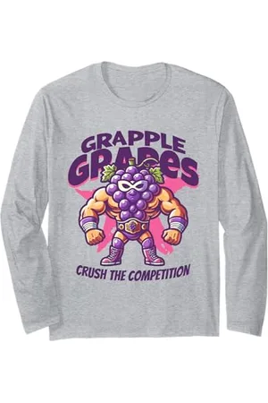 Mugambo Streetwear Fashion Design for Gift Ideas Grapple Grapes | Mighty Grapes Geschenk für Jugendliche, Männer & Frauen Langarmshirt