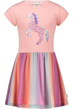 Salt & Pepper BY KIDS PARK Female Girls Dress Sequins Unicorn Kinderkleid, , 134 EU
