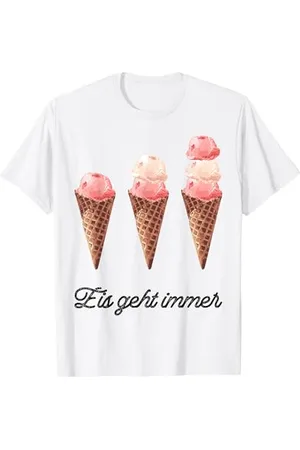 witzige und lustige Sprüche Eis Geht immer Spruch Geschenk Eis-Liebhaber Unisex T-Shirt Kurzarm Kleidergröße 36 EU S