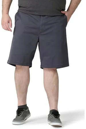 Lee Herren Big & Tall Extreme Motion Flat Front Shorts, Dunkles grau, 44