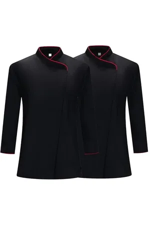 MISEMIYA Damen Paquete 2 Unidades-Chaqueta Cocinera Mujer Packung mit 2 Stück-Kochjacke MZ-2-731, , M (2er Pack)