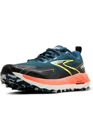 Brooks Herren Cascadia 18 Sneaker, Black/Blue Wash/Orange, 42 EU