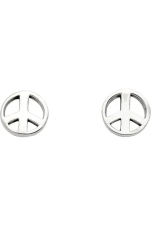 DUR Ohrstecker „Peace“ aus poliertem 925er Sterling- – Symbolischer Schmuck für Frieden und Harmonie, Maße: 11 mm, S1466