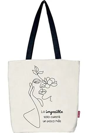 Hello-Bags Canvas-Einkaufstasche Außen: 100 % Baumwolle Inklusive Reißverschluss, Futter und Innentasche Verpackt in einem KRAFT Geschenkumschlag Modell: „LOIMPOSIBLE“ Farbe: / Schwarz