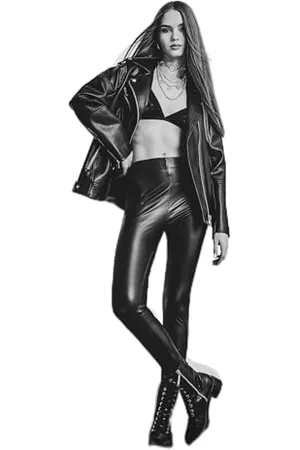 Koton Medium Rise Faux Leather Leggings