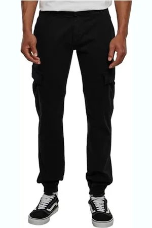 Urban classics Herren Washed Cargo Twill Jogging Pants Hose, (Black 7), 30