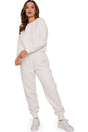 Chi Chi London Damen Quileted Loungewear-Set in Creme, , 42