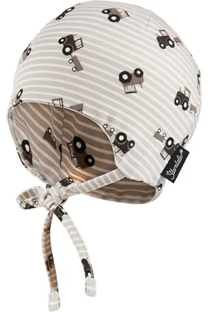 Sterntaler Beanie Traktoren - Baby Mütze aus hautsympathischem Jersey mit Allover Traktor Druck - Jungen Mütze mit kleinen Ohrenklappen - Baby und Kinder Übergangsmütze zum Binden, , Größe 41