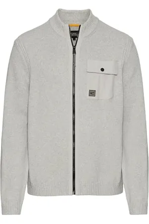 Camel Active Herren Strickjacke mit Troyer-Kragen menswear-3XL