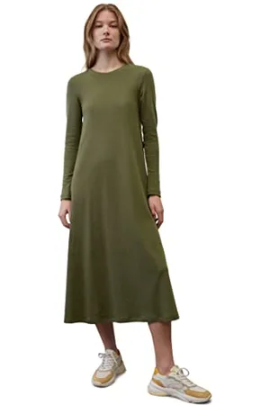 Marc O’ Polo Damen 302305659085 Jersey Dress, ( wild olive), M
