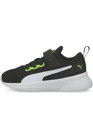 PUMA Unisex Baby Flyer Runner V Inf Sneaker, Green Flash White Black, 21 EU