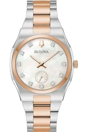 BULOVA Damen Analog Quarz Uhr mit Edelstahl Armband 98P221