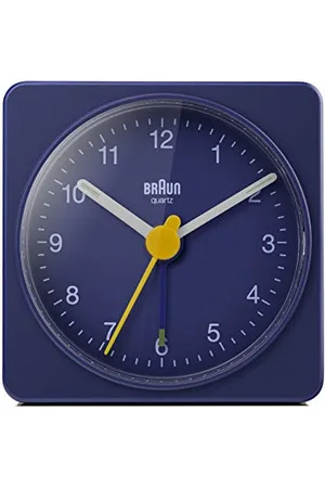 von Braun Klassischer analoger Reisewecker, kompakte Größe, ruhiges Quarzuhrwerk, Crescendo-Alarm in Blau, Modell BC02BL.