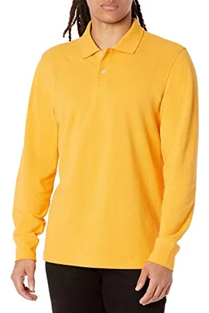 Amazon Herren Piqué-Poloshirt mit Langen Ärmeln in schmaler Passform, , XL