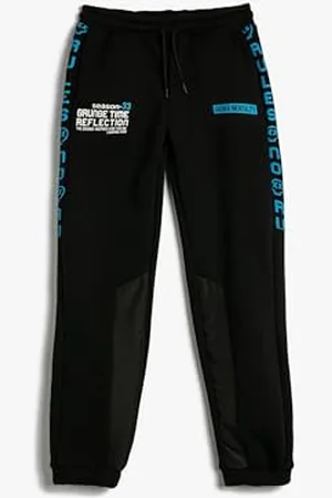 Koton Jogger Sweatpants Printed Detail Pockets Drawstring Soft Interior