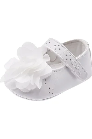 chicco Ballerinas für Kinder, mit Praktischem Klettverschluss, Babyschuhe 0-24 Monate, Kinderschuhe, Italienisches Design, Weiß, 15 EU