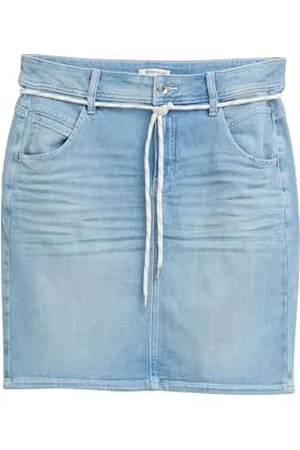TOM TAILOR Damen 1045298 Rock, 10118-Used Light Stone Blue Denim, 50